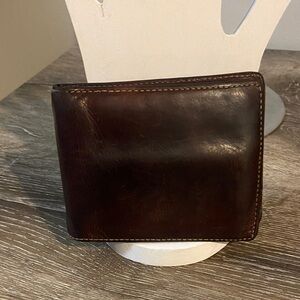 Coach Dark Brown Leather Bi-Fold Wallet with Insert